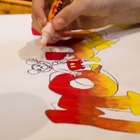 Zeichnung Mickey Mouse als Vorlage für Graffitibild